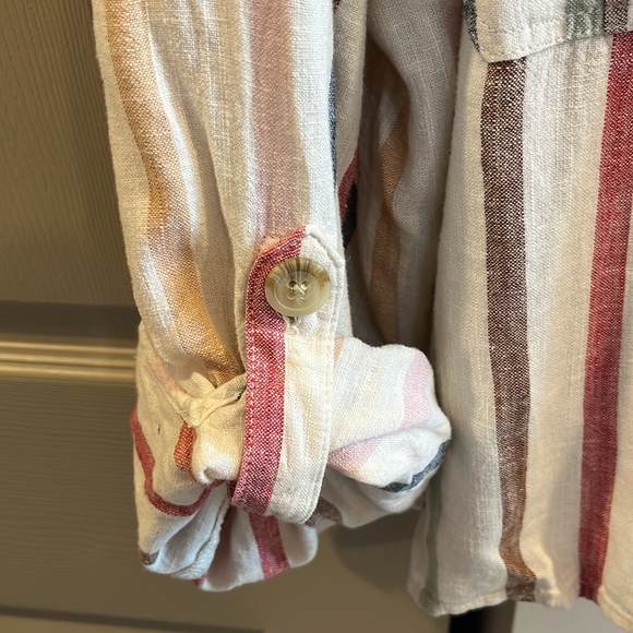 American Eagle Striped Linen Button Down - Picture 3 of 6